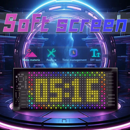 🌟LED Matrix Car Panel – App Controlled RGB Light 💡✨