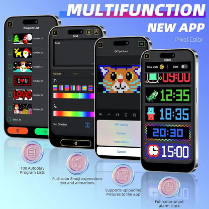 🌟LED Matrix Car Panel – App Controlled RGB Light 💡✨