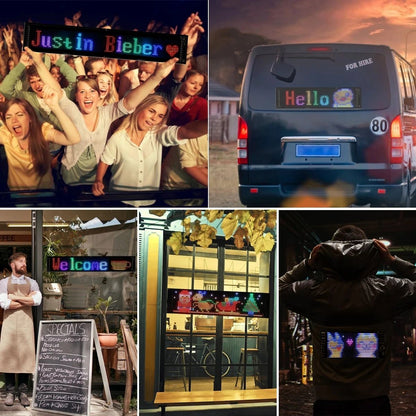 🌟LED Matrix Car Panel – App Controlled RGB Light 💡✨