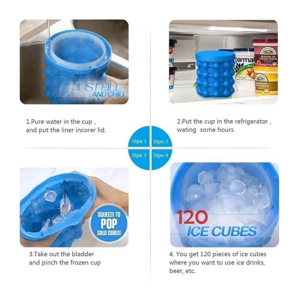 🧊2-in-1 Large Ice Bucket Mold with Lid🥶❄️