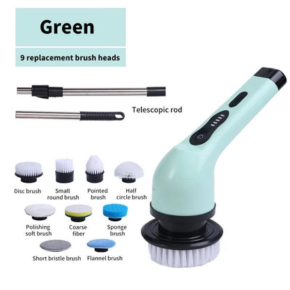 🧼 9-in-1 Electric Spin Scrubber for Home Cleaning🌀🧽✨