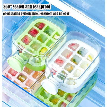 🧊No-Spill Silicone Ice Tray with Lid & Straw🥶❄️