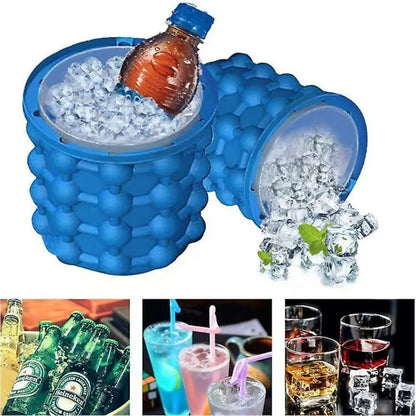 🧊2-in-1 Large Ice Bucket Mold with Lid🥶❄️