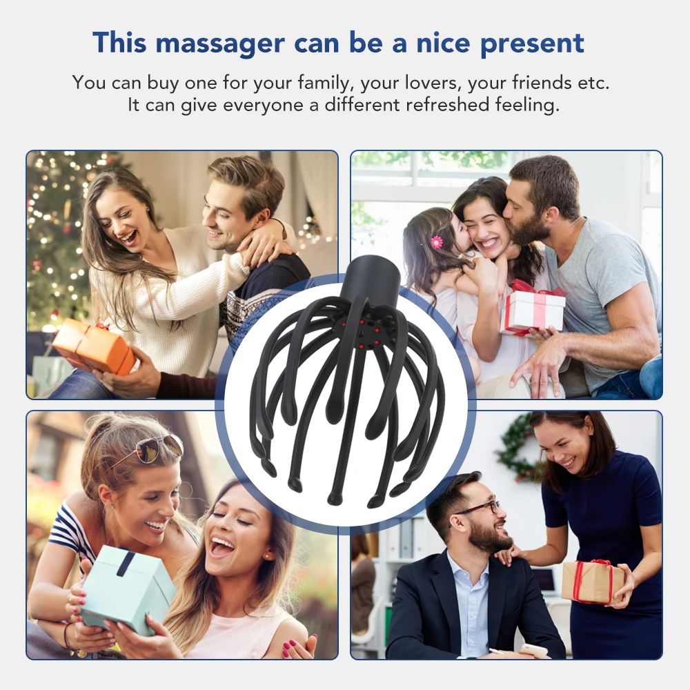 🧠 Electric Octopus Scalp Massager USB