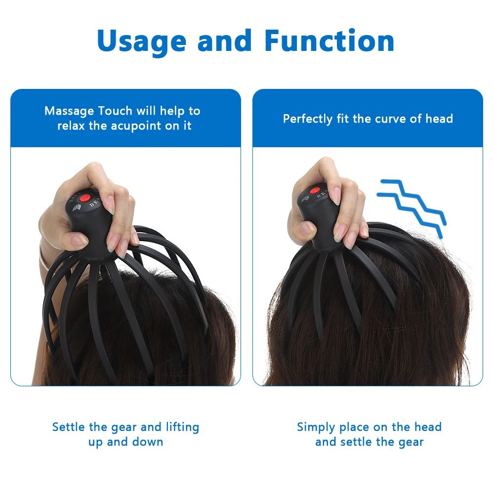 🧠 Electric Octopus Scalp Massager USB