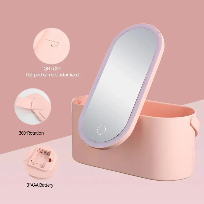GlamBox Portable Vanity with LED mirror